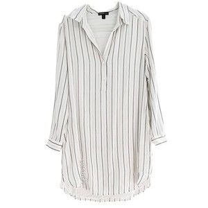 James Perse Long Sleeved Button-Up Shirtdress White Cotton Size 3